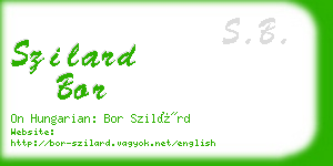 szilard bor business card